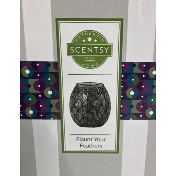 Scentsy “Flaunt Your Feathers”~Retired~Green&Blue Mosiac~2024~NIB - Picture 3 of 7